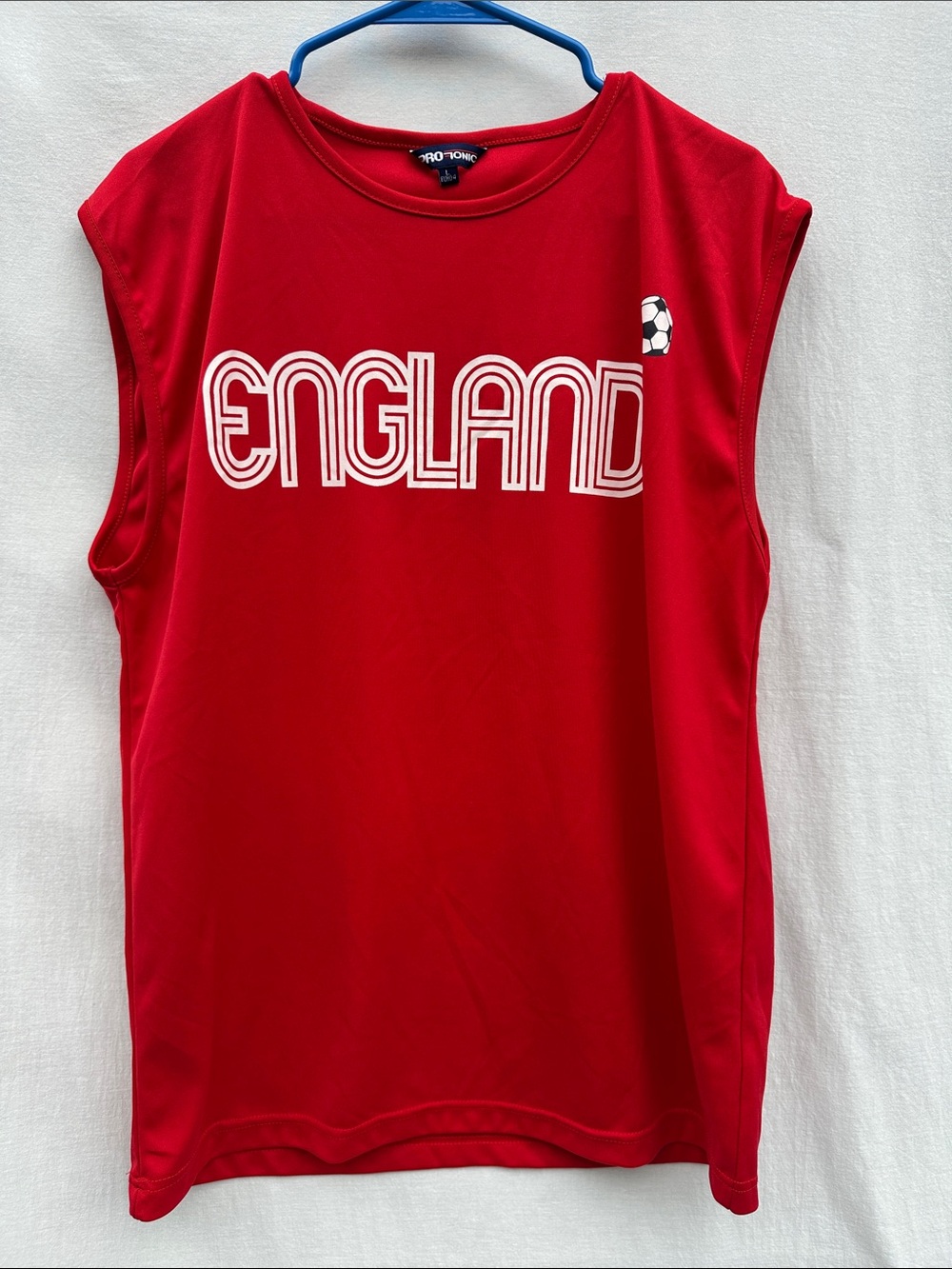 Red England Graphic Sleeveless Top